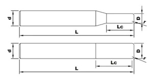 Cylindrical object technical drawing